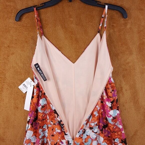 DESIGN LAB Womens Romper Small Pink Floral Sleeveless Tank Shorts Stretch Lined - Picture 4 of 11